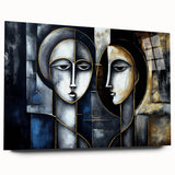 Abstract figurative wall art design showcasing vibrant colors and fluid shapes, mounted in acrylic glass for a modern aesthetic.