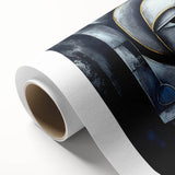 Abstract figurative wall art design on rolled canvas showcasing vibrant colors and dynamic shapes, ideal for modern home decor.