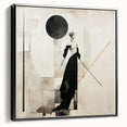 Framed abstract figurative wall art design showcasing a modern black and white composition with unique shapes and textures, perfect for contemporary decor.