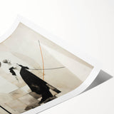 Abstract figurative wall art print showcasing vibrant colors and dynamic shapes, perfect for modern home decor or artistic spaces.