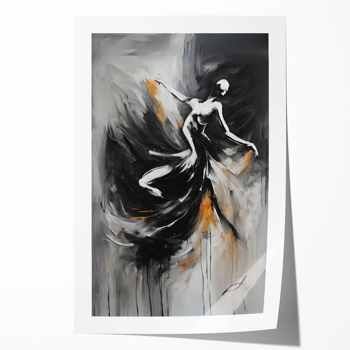Abstract figurative design wall art print showcasing vibrant colors and fluid shapes, ideal for modern home decor and artistic expression.