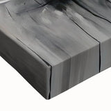 Close-up of a vibrant abstract figurative wall art design on stretched canvas, showcasing bold colors and unique textures, perfect for modern decor.