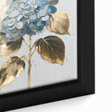 Close-up of a vibrant abstract floral wall art design, showcasing bold colors and intricate brush strokes, framed for modern decor.