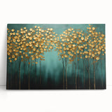 Vibrant abstract floral wall art on stretched canvas, featuring bold colors and intricate designs, perfect for modern home decor.