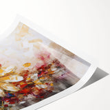 Vibrant abstract floral wall art print showcasing bold colors and intricate patterns, perfect for enhancing modern home decor.