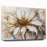Abstract floral wall art displayed in acrylic glass, showcasing vibrant colors and intricate designs, perfect for modern home decor.