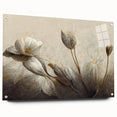 Elegant abstract floral wall art collection displayed in acrylic glass, showcasing vibrant colors and intricate details, ideal for modern decor.