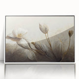 Framed abstract floral wall art collection in white frame, showcasing vibrant colors and intricate designs, perfect for modern decor.