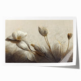 Abstract floral wall art print showcasing vibrant colors and intricate patterns, ideal for modern home decor, rolled for easy framing.