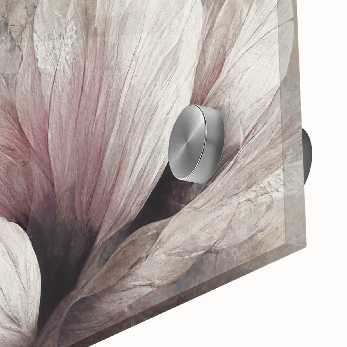Close-up of an abstract floral wall art piece showcasing vibrant colors and intricate brushstrokes on acrylic glass, perfect for modern decor.