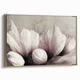 Framed wall art featuring abstract floral design in vibrant colors and gold accents, showcasing an elegant side view for modern decor.