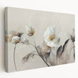 Stretched canvas wall art showcasing vibrant abstract floral designs in a side view, perfect for modern home decor with a colorful aesthetic.