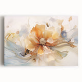 Colorful abstract floral design on stretched canvas wall art, showcasing vibrant hues and intricate patterns, perfect for modern home decor.