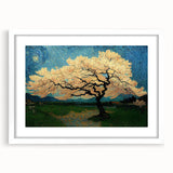 Framed abstract floral wall art collection featuring vibrant colors and elegant design, displayed in a white mat and sleek frame.