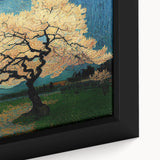 Close-up of a framed abstract floral wall art piece showcasing vibrant colors and intricate details, perfect for modern home decor.