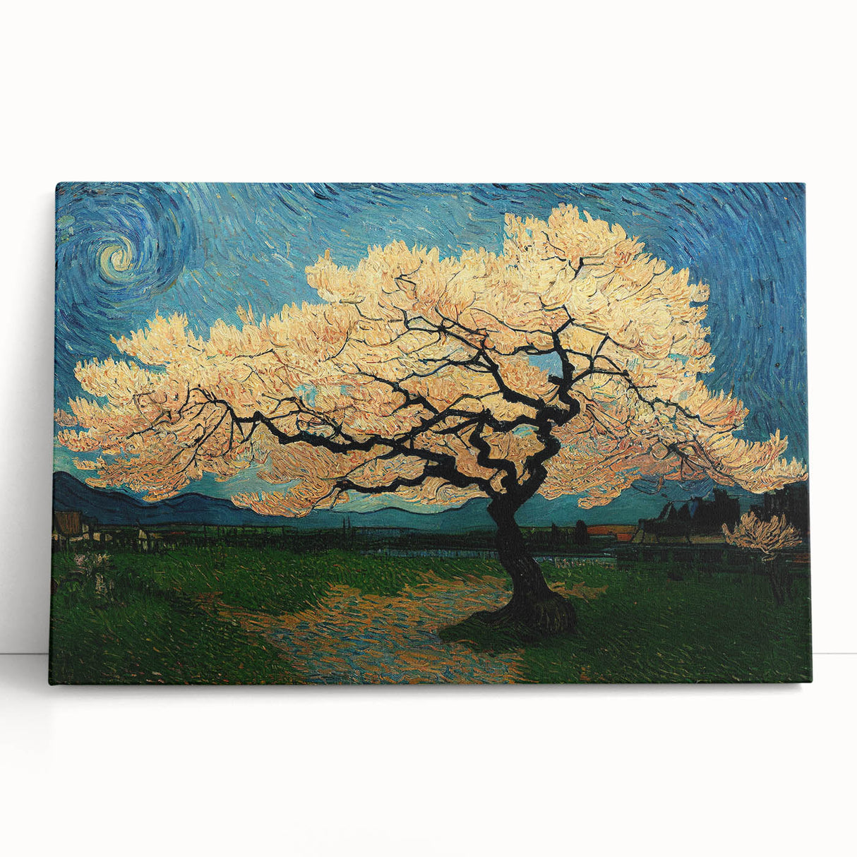Abstract floral wall art design on stretched canvas, showcasing vibrant colors and intricate patterns, perfect for modern home decor.