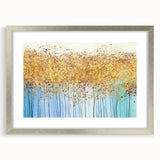 Framed abstract floral wall art design in silver mat, showcasing vibrant colors and intricate details, perfect for modern decor.