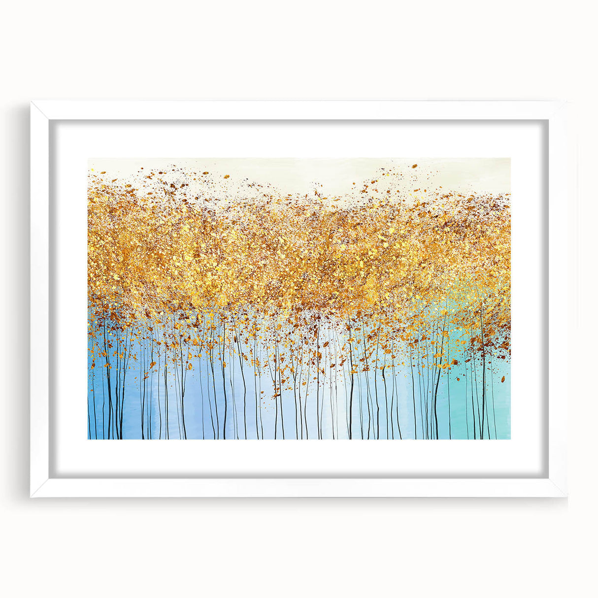 Framed abstract floral wall art collection featuring vibrant colors and intricate designs in a sleek white frame with matting.
