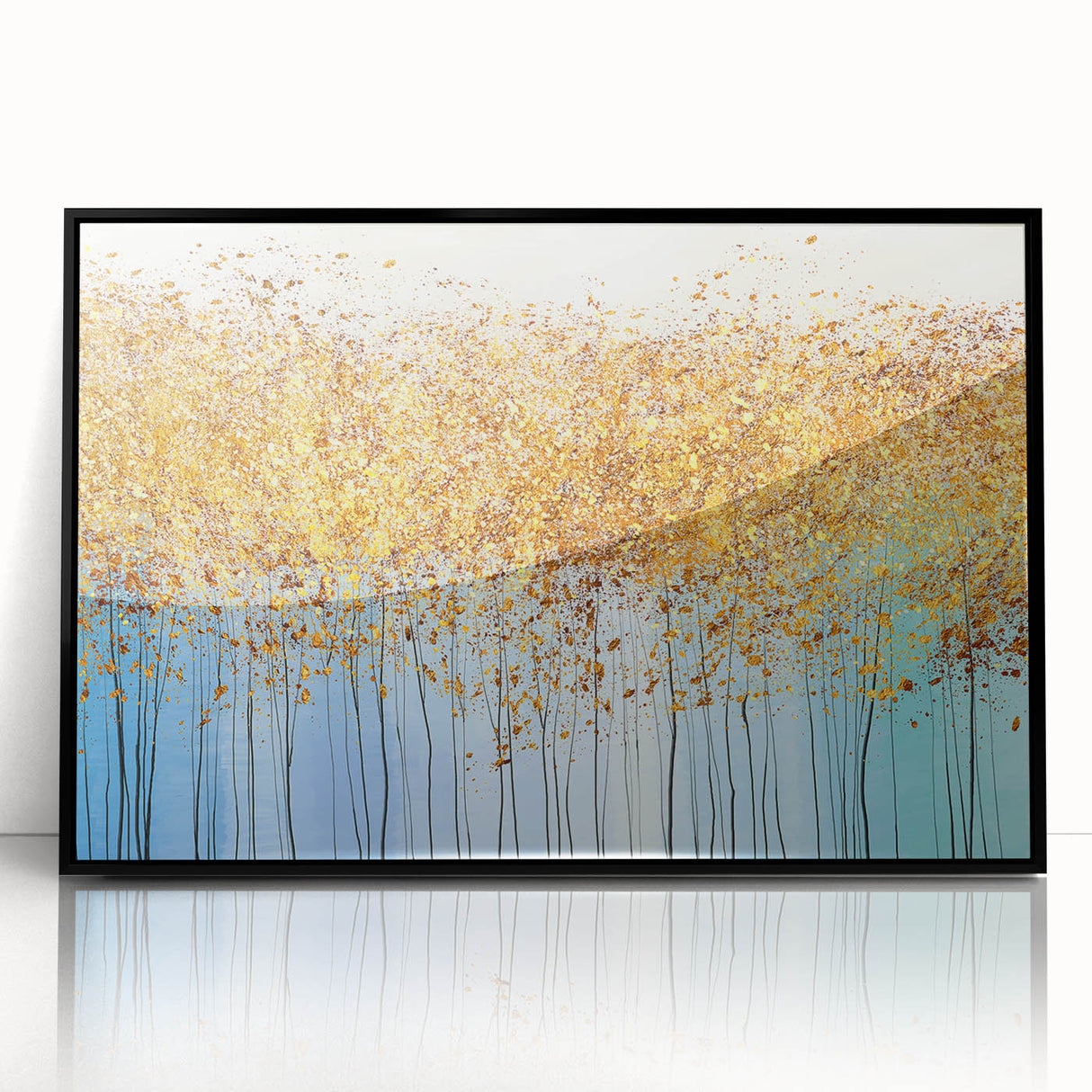 Framed abstract floral wall art collection showcasing vibrant colors and intricate designs in a sleek black frame, perfect for modern decor.