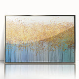Framed abstract floral wall art design featuring vibrant colors and intricate details, presented in a sleek silver frame, perfect for modern decor.