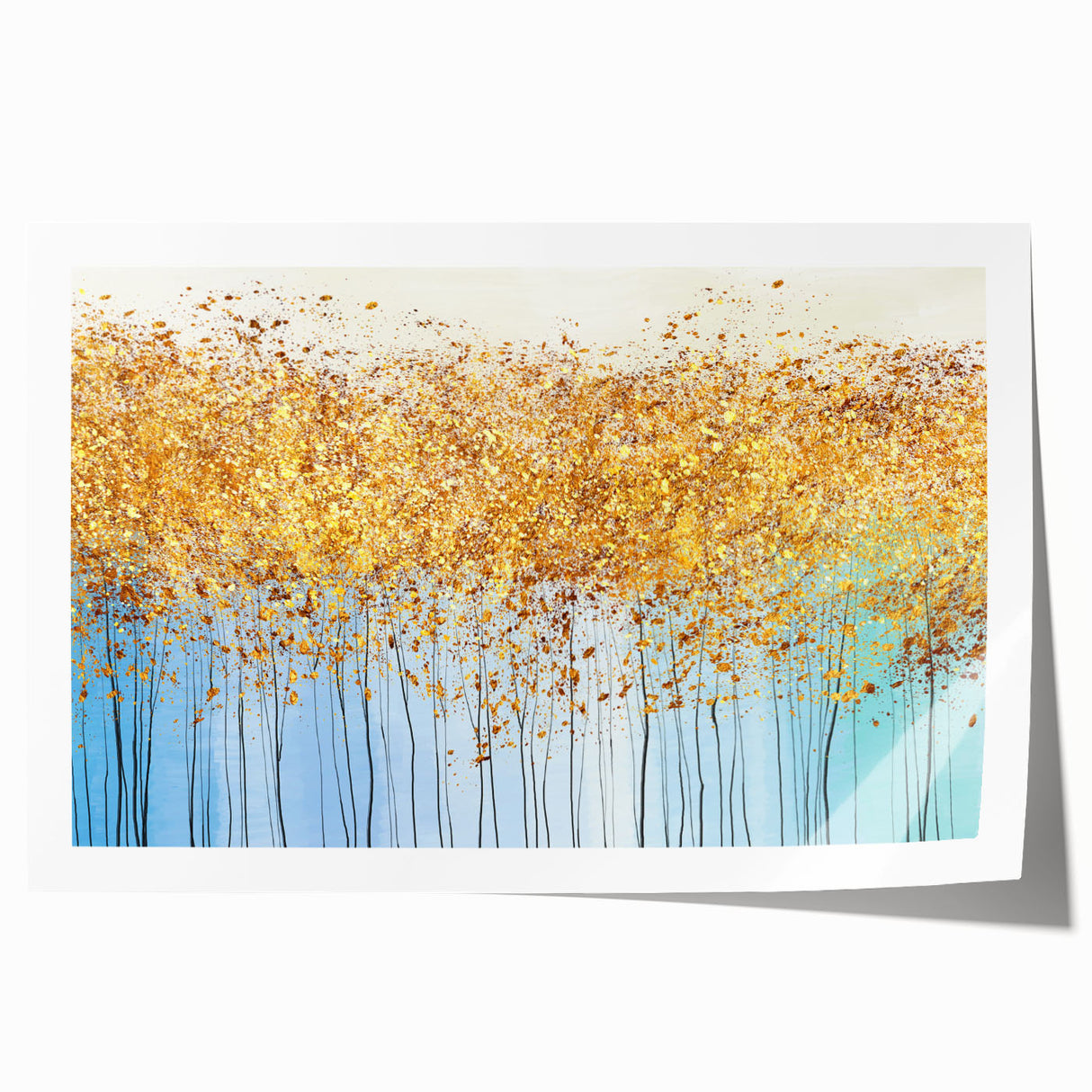 Vibrant abstract floral wall art print showcasing colorful blossoms in a modern design, rolled for easy framing and display.