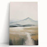 Abstract landscape wall art collection on stretched canvas, showcasing vibrant colors and fluid designs, perfect for modern home decor.