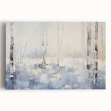 Vibrant abstract landscape wall art collection featuring colorful strokes in blues, oranges, and greens, printed on stretched canvas for modern d��cor.