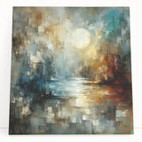 Abstract landscape wall art collection featuring vibrant colors and fluid brushstrokes, elegantly displayed on stretched canvas for modern decor.