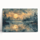 Stretched canvas art showcasing vibrant abstract landscape designs in rich colors, perfect for modern home decor and wall enhancement.