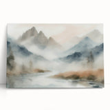 Abstract landscape wall art collection on stretched canvas, showcasing vibrant colors and fluid shapes, perfect for modern home decor.