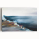 Abstract landscape wall art collection on stretched canvas, showcasing vibrant colors and fluid shapes, perfect for modern home decor.