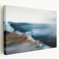 Stretched canvas wall art showcasing an abstract landscape design with vibrant colors and textured details, ideal for modern home decor.