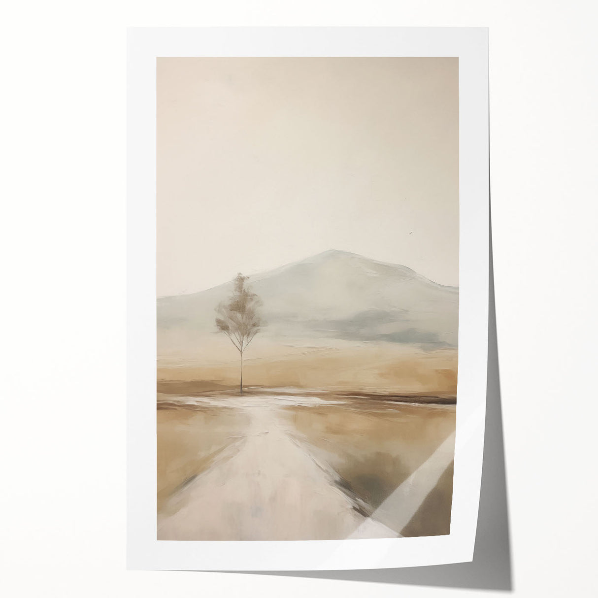 Abstract landscape wall art print showcasing vibrant colors and fluid shapes, perfect for modern home decor. Ideal for adding a contemporary touch to any room.