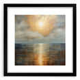 Abstract Nature Prints - Golden Sunset Over Calm Sea Wall Art