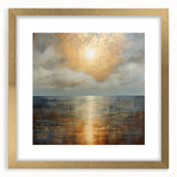 Abstract Nature Prints - Golden Sunset Over Calm Sea Wall Art