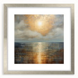 Abstract Nature Prints - Golden Sunset Over Calm Sea Wall Art