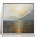 Abstract Nature Prints - Golden Sunset Over Calm Sea Wall Art
