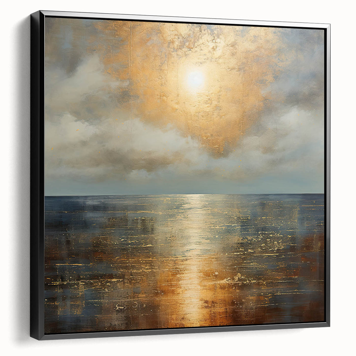 Abstract Nature Prints - Golden Sunset Over Calm Sea Wall Art