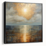 Abstract Nature Prints - Golden Sunset Over Calm Sea Wall Art
