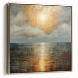 Abstract Nature Prints - Golden Sunset Over Calm Sea Wall Art