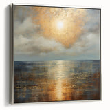 Abstract Nature Prints - Golden Sunset Over Calm Sea Wall Art
