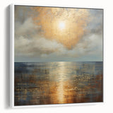 Abstract Nature Prints - Golden Sunset Over Calm Sea Wall Art