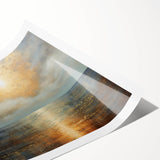 Abstract Nature Prints - Golden Sunset Over Calm Sea Wall Art