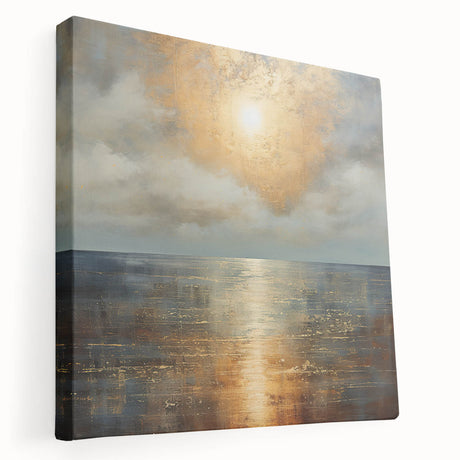 Stretched canvas showcasing an abstract landscape design in rich hues of blue and green, perfect for modern home decor.
