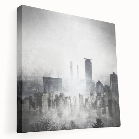Stretched canvas wall art showcasing an abstract landscape design with vibrant colors and textured details, ideal for modern home decor.