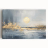 Abstract landscape wall art collection featuring vibrant colors and fluid shapes on stretched canvas, ideal for modern home decor.
