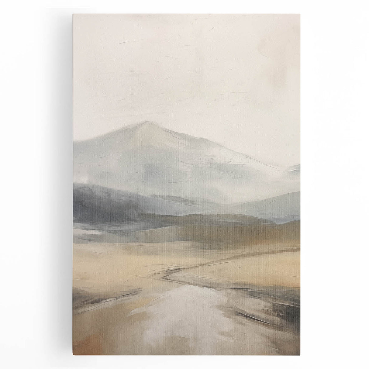 Abstract landscape wall art collection showcasing three vibrant, stretched canvas designs with bold colors and dynamic patterns, perfect for modern decor.