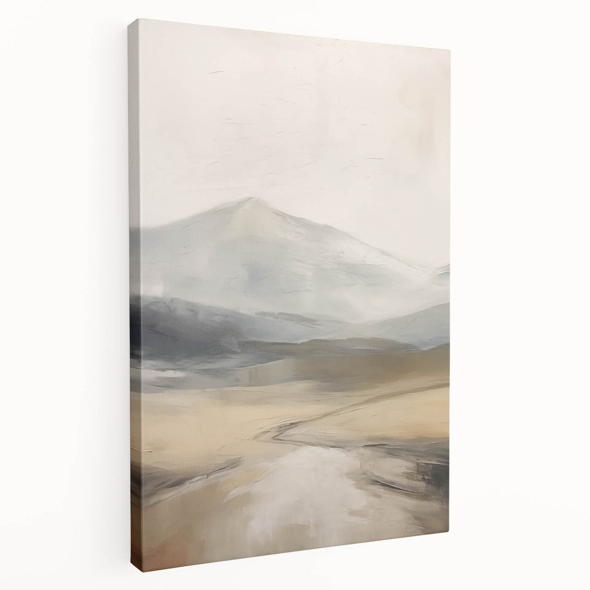 Abstract landscape wall art collection featuring vibrant colors and fluid shapes on stretched canvas, ideal for modern home d��cor.