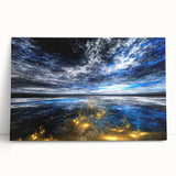 Colorful abstract landscape wall art on stretched canvas, showcasing vibrant hues and fluid shapes, perfect for modern home decor.