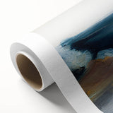 Abstract landscape wall art on rolled canvas showcasing vibrant colors and fluid shapes, perfect for modern home decor and artistic expression.